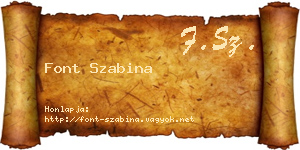 Font Szabina névjegykártya